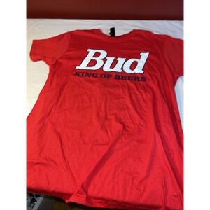 Bud King Of Beers Red Men's Tshirt Size Large